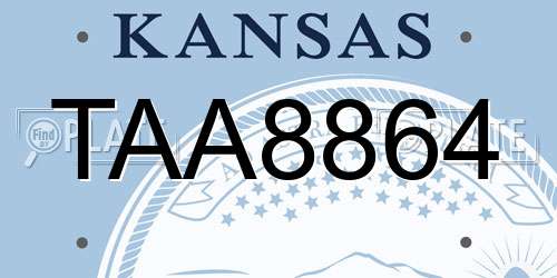 TAA8864 Kansas License Plate