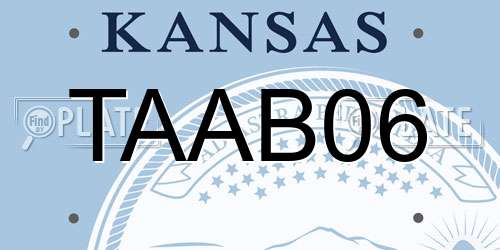 TAAB06 Kansas License Plate