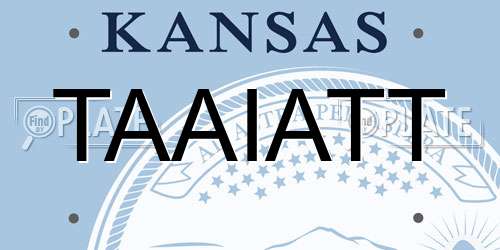 TAAIATT Kansas License Plate