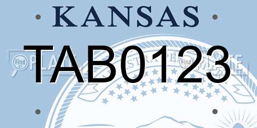 TAB0123 Kansas License Plate