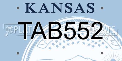 TAB552 Kansas License Plate