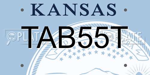 TAB55T Kansas License Plate