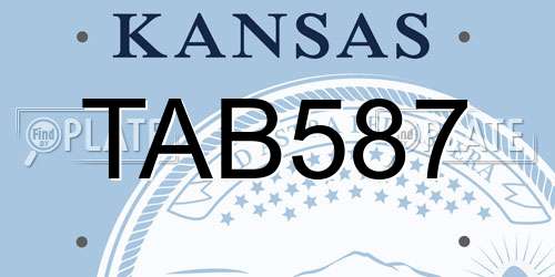 TAB587 Kansas License Plate