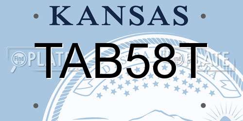 TAB58T Kansas License Plate