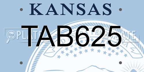 TAB625 Kansas License Plate