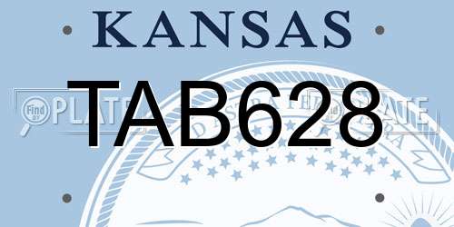 TAB628 Kansas License Plate