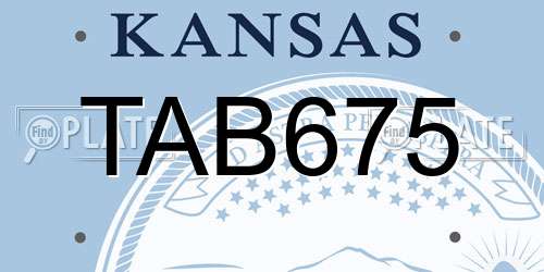 TAB675 Kansas License Plate