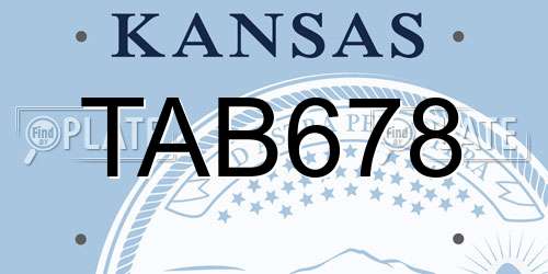 TAB678 Kansas License Plate