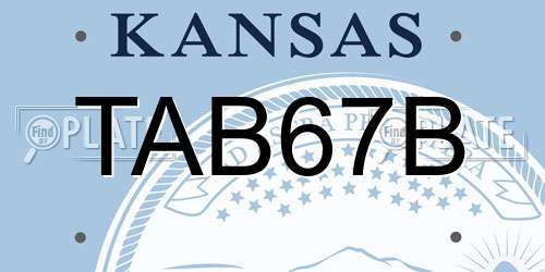 TAB67B Kansas License Plate