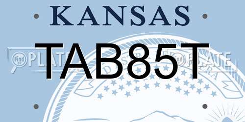 TAB85T Kansas License Plate