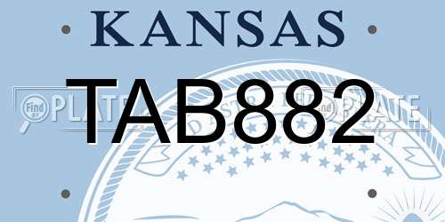TAB882 Kansas License Plate