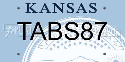 TABS87 Kansas License Plate