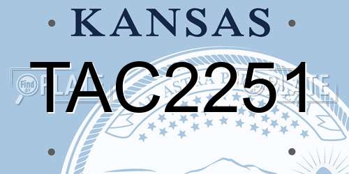 TAC2251 Kansas License Plate