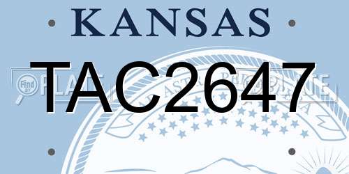 TAC2647 Kansas License Plate