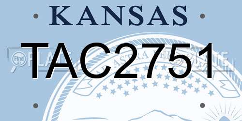 TAC2751 Kansas License Plate