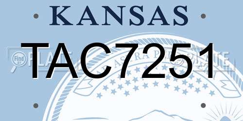 TAC7251 Kansas License Plate