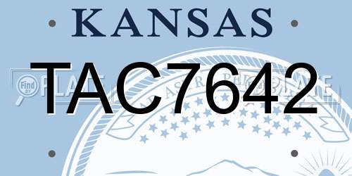 TAC7642 Kansas License Plate