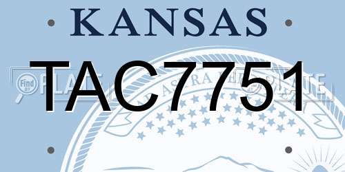 TAC7751 Kansas License Plate