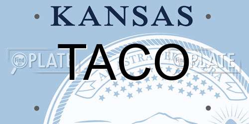 TACO Kansas License Plate