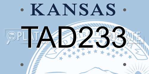 TAD233 Kansas License Plate