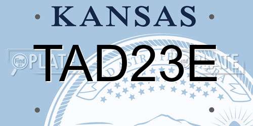 TAD23E Kansas License Plate