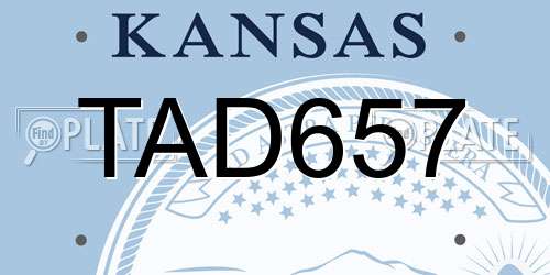 TAD657 Kansas License Plate