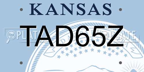 TAD65Z Kansas License Plate