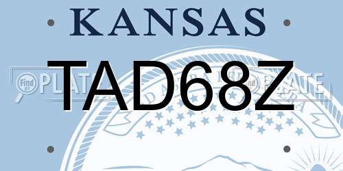 TAD68Z Kansas License Plate