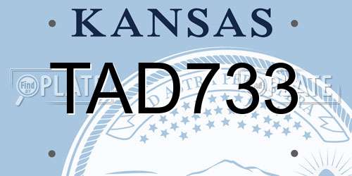 TAD733 Kansas License Plate