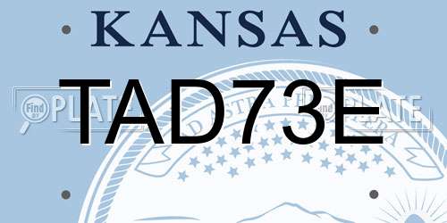 TAD73E Kansas License Plate