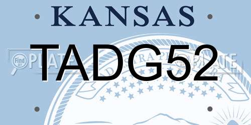 TADG52 Kansas License Plate