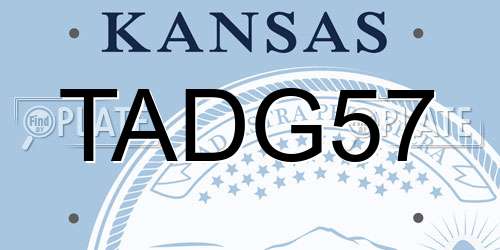 TADG57 Kansas License Plate