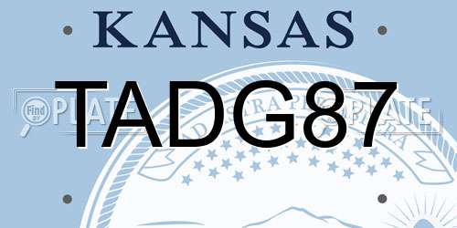 TADG87 Kansas License Plate