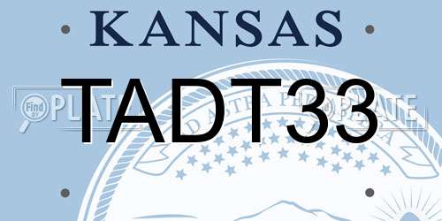 TADT33 Kansas License Plate