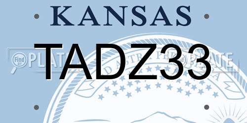 TADZ33 Kansas License Plate