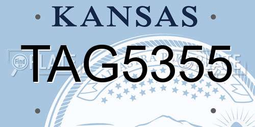 TAG5355 Kansas License Plate