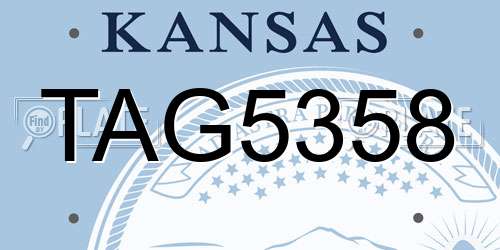TAG5358 Kansas License Plate