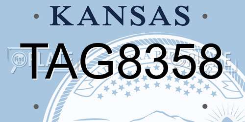 TAG8358 Kansas License Plate