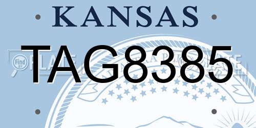 TAG8385 Kansas License Plate