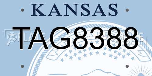 TAG8388 Kansas License Plate
