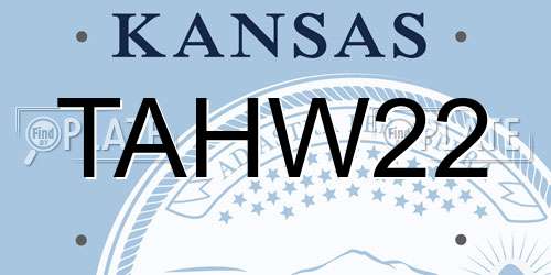 TAHW22 Kansas License Plate