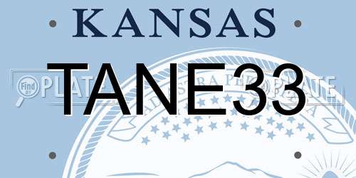 TANE33 Kansas License Plate