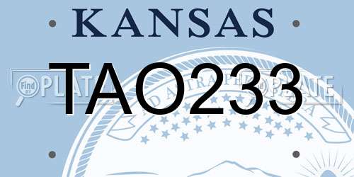 TAO233 Kansas License Plate
