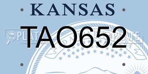 TAO652 Kansas License Plate