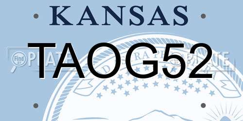 TAOG52 Kansas License Plate