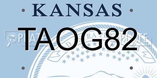 TAOG82 Kansas License Plate