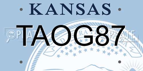 TAOG87 Kansas License Plate
