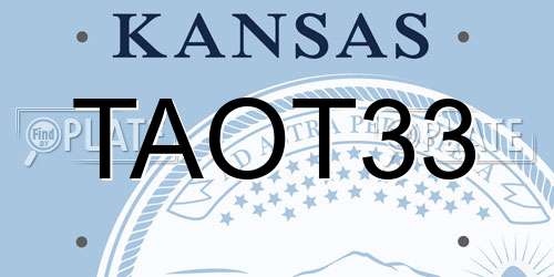 TAOT33 Kansas License Plate