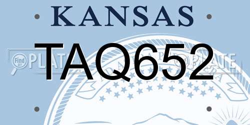 TAQ652 Kansas License Plate