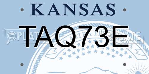 TAQ73E Kansas License Plate
